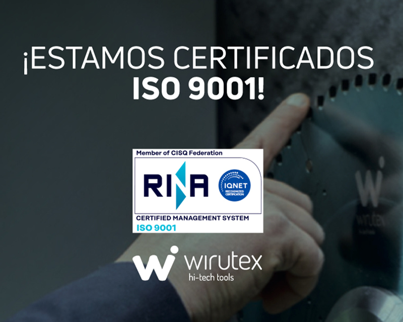 Herramientas de diamante policristalino y metal duro | Wirutex hi-tech tools Certificación ISO 9001: Un Hito de Calidad para Wirutex